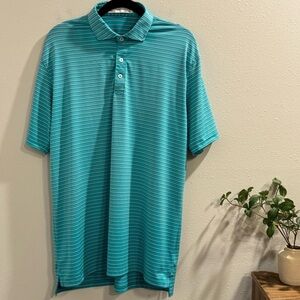 Holderness & Bourne Large Striped Golf Polo Shirt Performance Short Sleeve *READ